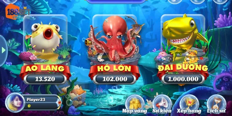 Các sảnh cược Thần Tài Bắn Cá được thiết kế đa dạng mức ăn tiền.